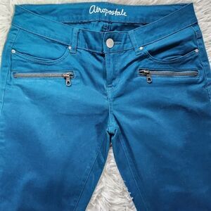 Aeropostale Jegging Pants Teal Green Women's Size 6 Back Pockets